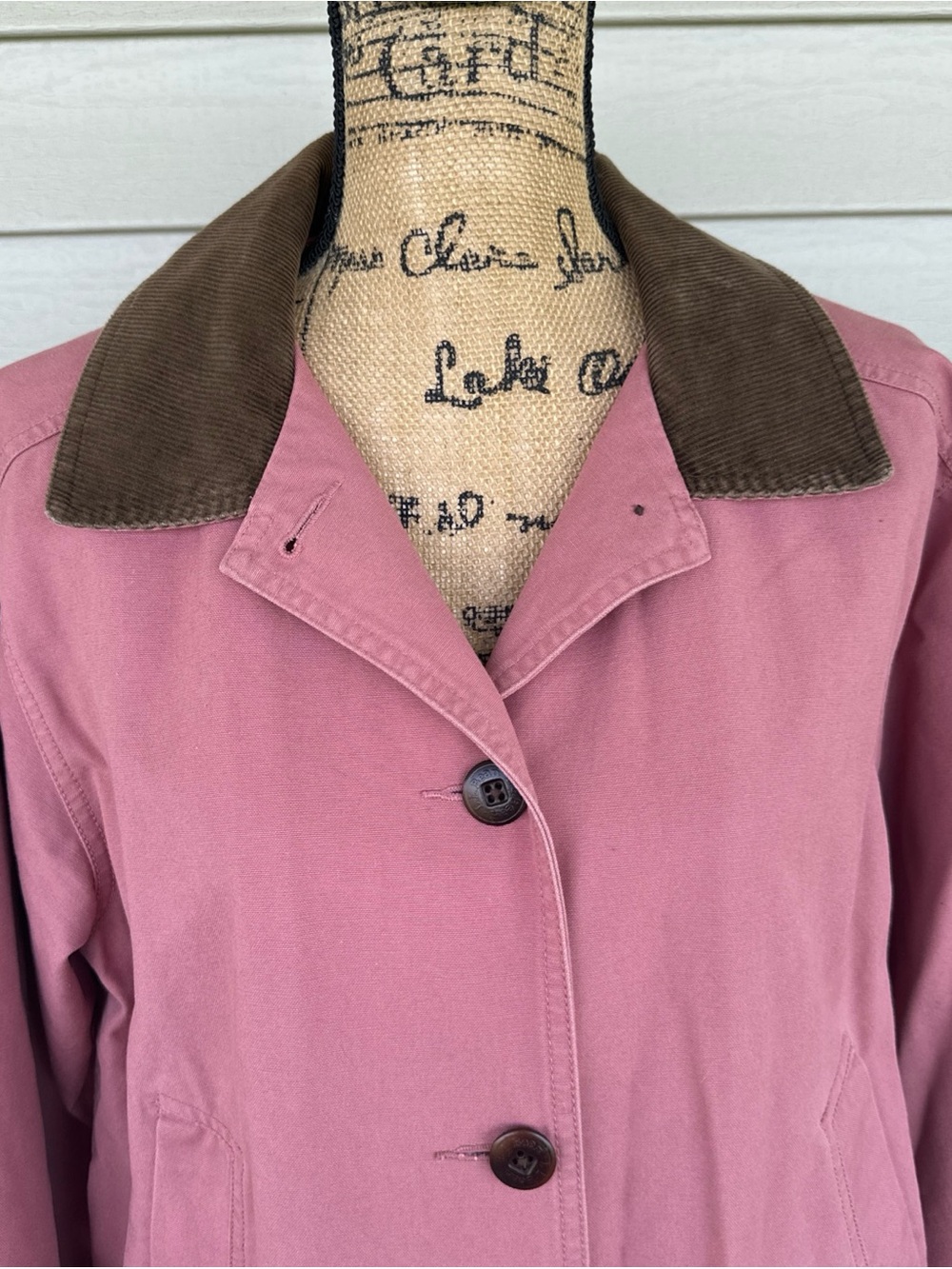 L.L. Bean Women’s Size L Pink Chore Jacket Flannel-Lined  Barn Work Coat Canvas - Picture 2 of 15